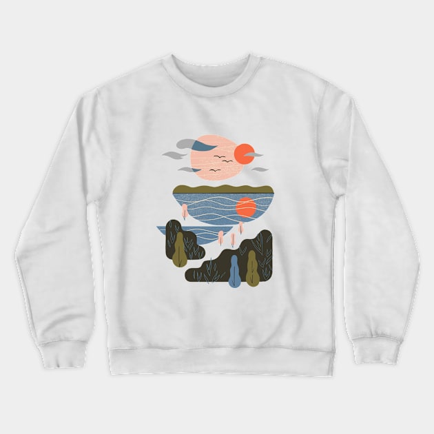 By the Sea Crewneck Sweatshirt by Renea L Thull